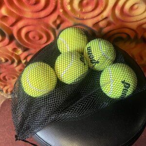 New Penn Tennis Balls 5 Pack Mesh Carrying Bag Zip Tie Fun Game With Bag